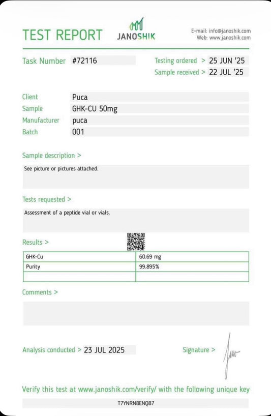Copper ghk-cu peptides 50mg